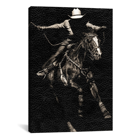 Scratchboard Rodeo III // Julie T. Chapman // Sepia (18"W x 26"H x 0.75"D)