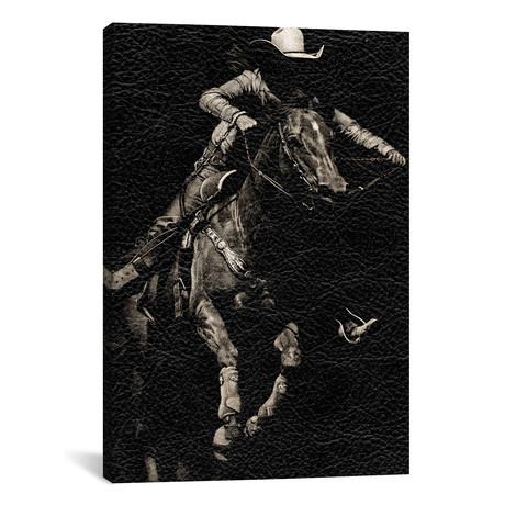 Scratchboard Rodeo IV // Julie T. Chapman // Sepia (18"W x 26"H x 0.75"D)