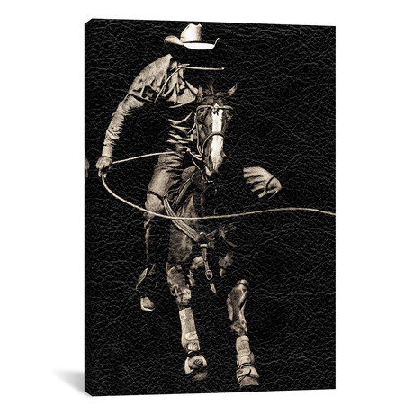 Scratchboard Rodeo VIII // Julie T. Chapman // Sepia (18"W x 26"H x 0.75"D)