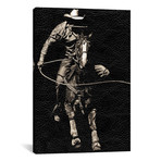 Scratchboard Rodeo VIII // Julie T. Chapman // Sepia (18"W x 26"H x 0.75"D)