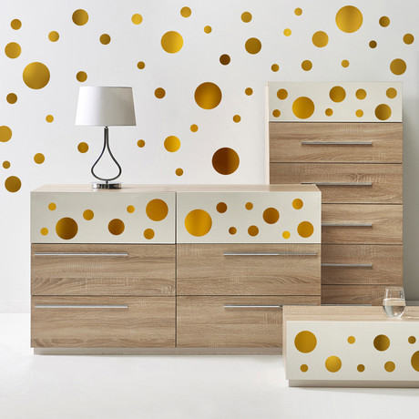Gold Metallic Dots // Wall Sticker