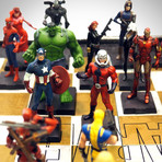 Marvel Elite Vintage Chess Set + 32 Eagle Moss Figures // Stan Lee Signed