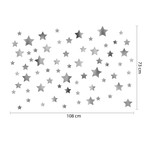 Silver Metallic Stars // Wall Sticker