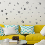 Silver Metallic Stars // Wall Sticker
