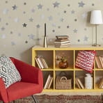 Silver Metallic Stars // Wall Sticker