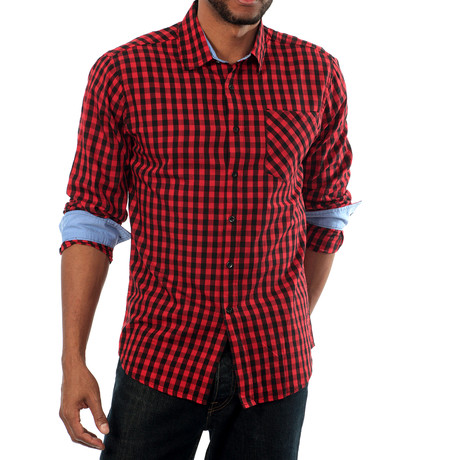 Something Tried Plaid Shirt // Black + Red (S)