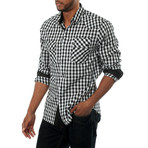 Something Secure Plaid Shirt // Black + White (S)