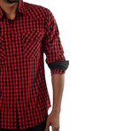 Something Secure Plaid Shirt // Black + Red (S)