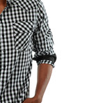 Something Secure Plaid Shirt // Black + White (S)