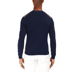 Mariner Cardigan Sweater // Orange + Navy (S)