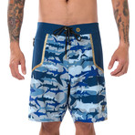 Cool Breeze Camo Boardshort // Navy Multi (30)