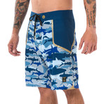 Cool Breeze Camo Boardshort // Navy Multi (30)