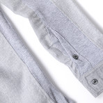Multi Fabric Long Sleeve Button Front Shirt // Heather Gray (XL)