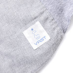 Multi Fabric Long Sleeve Button Front Shirt // Heather Gray (XL)