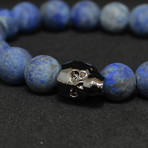 Lapis Lazuli Swarovski Skull Bracelet