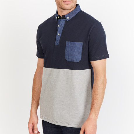 Broderick Polo // Navy + White (S)