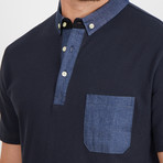Broderick Polo // Navy + White (XL)
