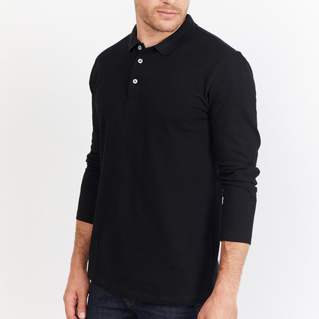 Cayson Long Sleeve Polo // Black (S)