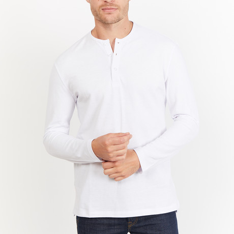 Jaron Long Sleeve Henley // White (S)