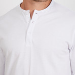 Jaron Long Sleeve Henley // White (L)