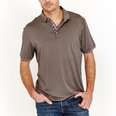 Malaki Slim Fit Polo // Slate Gray (S)