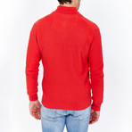 Cardigan With Elbow Patch // Tomato (S)