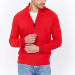 Cardigan With Elbow Patch // Tomato (S)