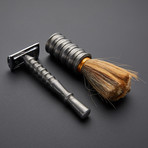 Damascus Steel Razor + Brush