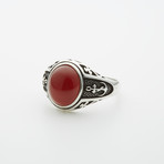 Red Agate Anchor Motif Ring (12)