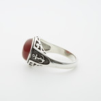 Red Agate Anchor Motif Ring (12)