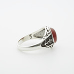 Red Agate Anchor Motif Ring (12)