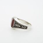 Red Agate Anchor Design Ring (11)