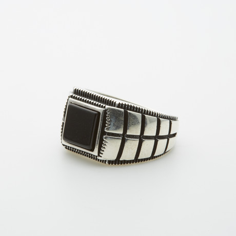 Square Black Onyx Stone Ring (7)