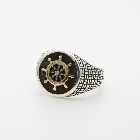 Ship Wheel Design Ring (8.5)