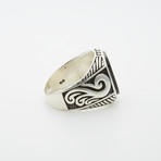 Pattern Side Onyx Ring (10.5)