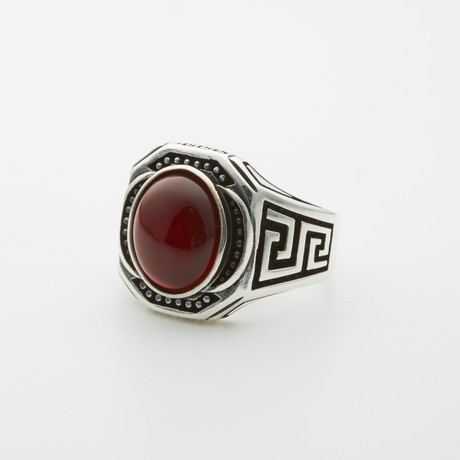 Pattern Side Red Agate Ring (7)