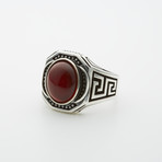 Pattern Side Red Agate Ring (8)