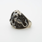 Black Onyx Scorpion Design Ring (9.5)