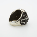 Black Onyx Scorpion Design Ring (9.5)