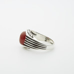 Red Agate Stone Stripe Side Ring (12)