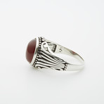 Red Agate Stone Eye Ring (10.5)