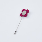 Flower Lapel Pin // Fuchsia & Blue