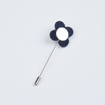 Flower Lapel Pin // Navy & Blue