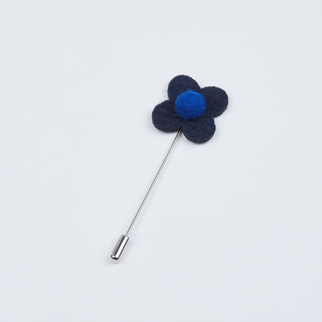 Flower Lapel Pin // Navy & Blue