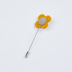 Flower Lapel Pin // Yellow & Blue