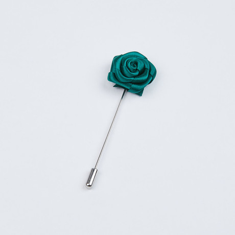 Rose Lapel Pin // Teal