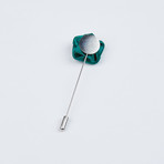 Rose Lapel Pin // Teal