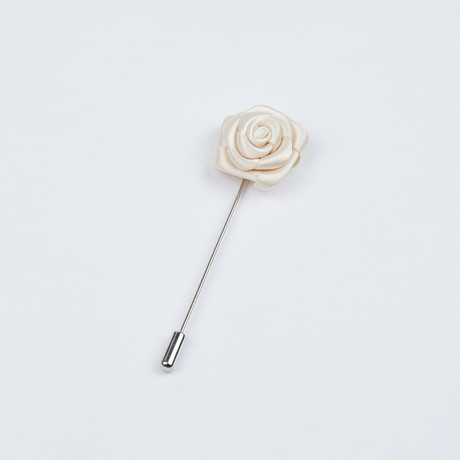 Rose Lapel Pin // Ivory II