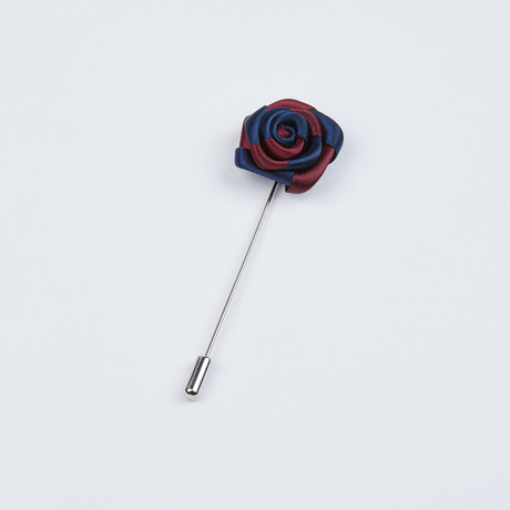 Rose Lapel Pin // Maroon & Navy