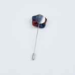 Rose Lapel Pin // Maroon & Navy